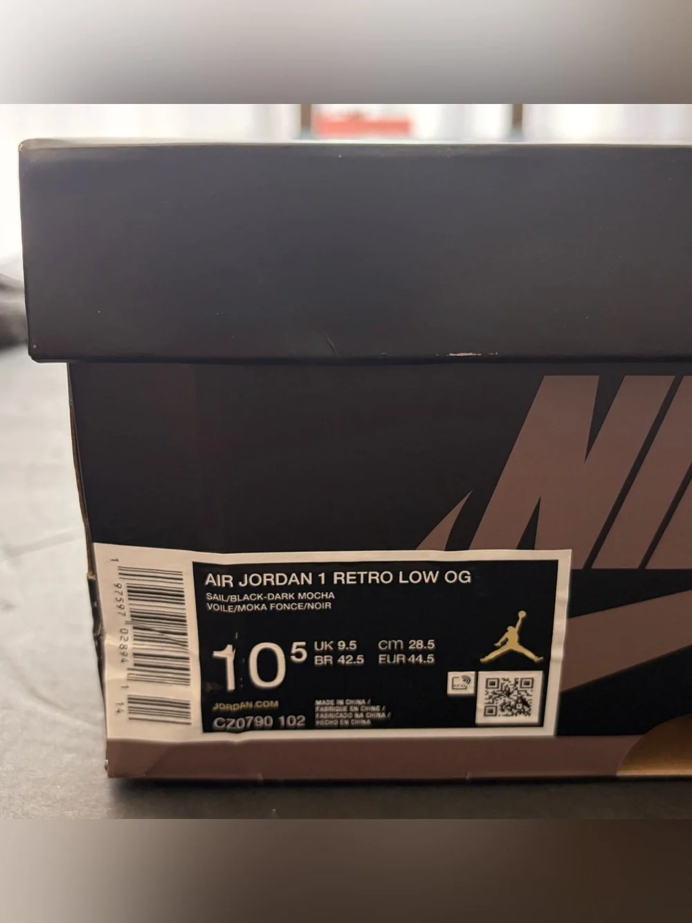 Nike Air Jordan 1 Retro Low OG Mocha Men’s 10.5 CZ0790-102 Sail Black